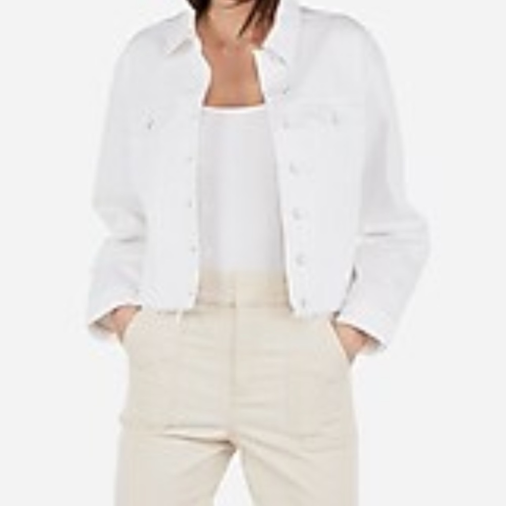 Express || white denim easy trucker jacket